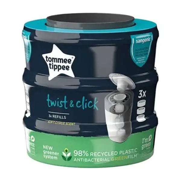 Tommee Tippee Twist &amp; Click 3pk Refill Cass 