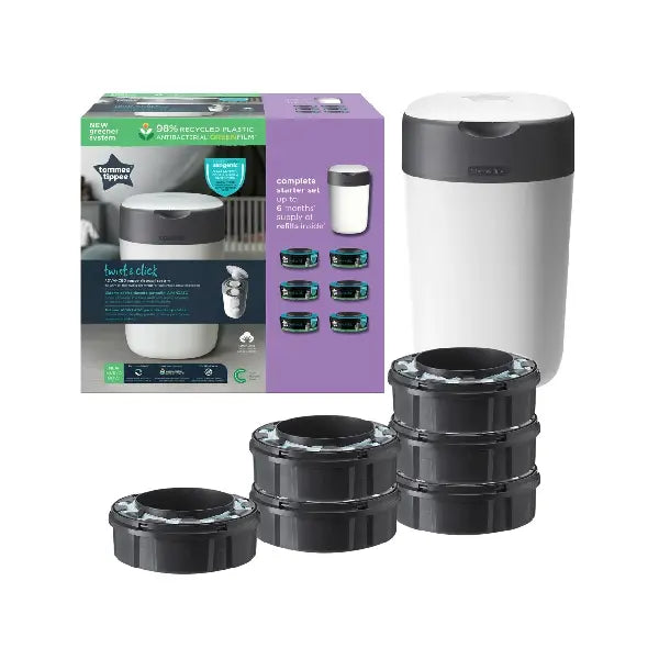 Tommee Tippee Twist & Click White Tub+6 Cass