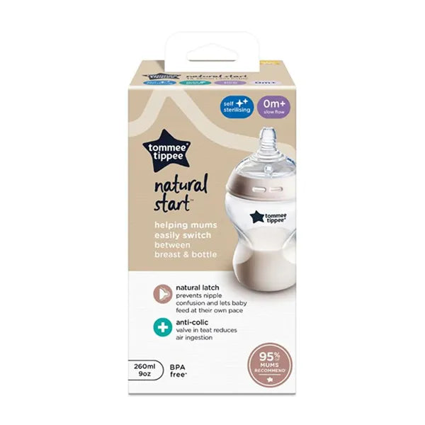 Tommee Tippee Natural Start 1x 2600ML Plastic Bottle Slow Flow Teat 0m+ 