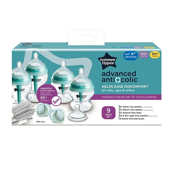 Tommee Tippee Advanced Anti-colic Starter Plastic Bottle Kit 9'pcs 