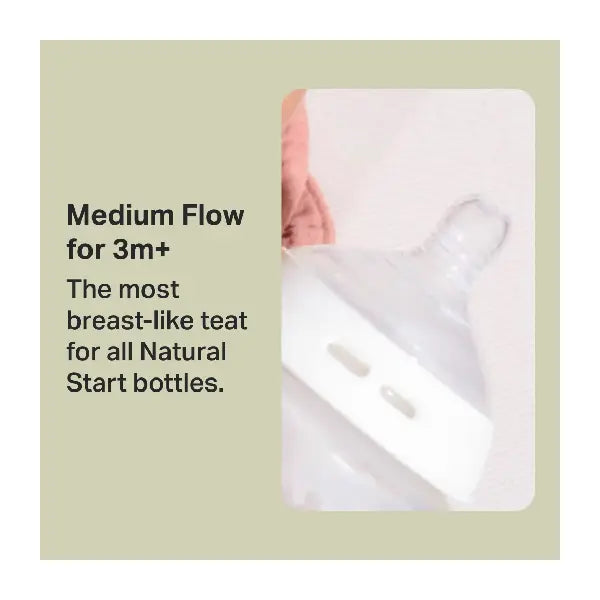 Tommee Tippee Natural Start 2x Medium Flow Teat 3m+