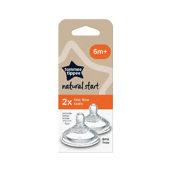 Tommee Tippee Natural Start 2x Fast Flow Teat 6m+