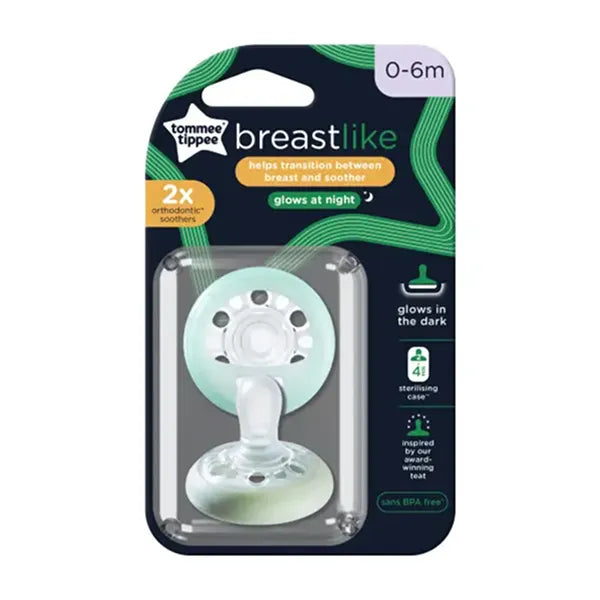 Tommee Tippee Breast Like 2x 0-6m Night Soother 
