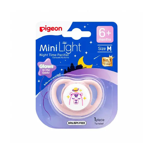 Pigeon Minilight Night Time Pacifier 1pc Bear M